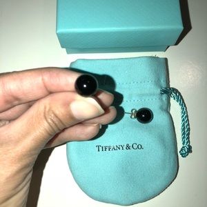 COPY - TIFFANY & CO  Black Onyx Bead Toggle Earrings